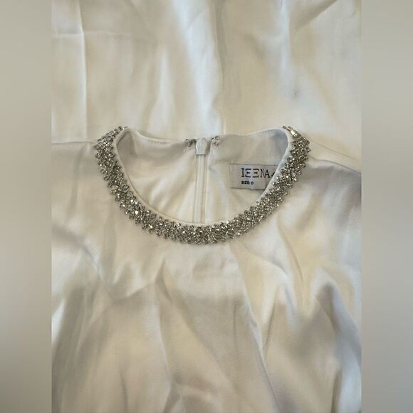 SATIN COCKTAIL DRESS W/ RHINESTONE ACCENTS - Picture 3 of 8